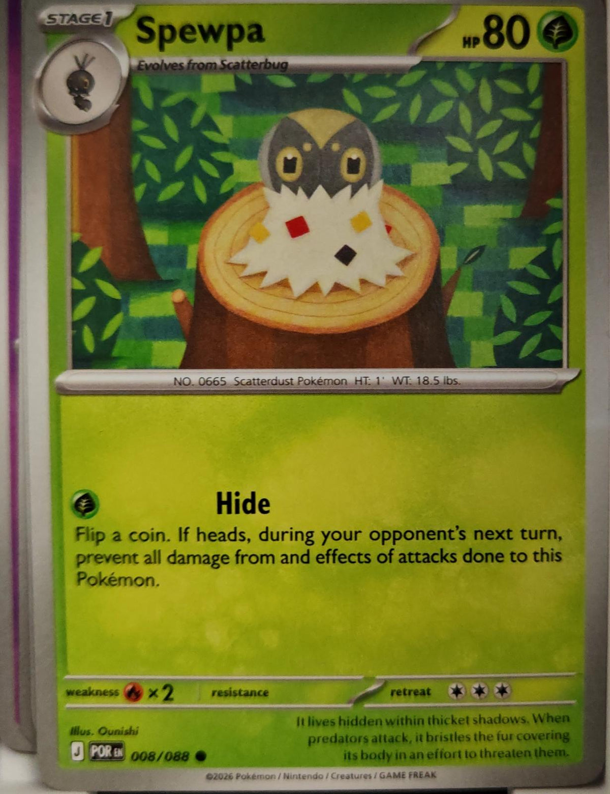 Spewpa - 008/088 - - PERFECT ORDER - Pokemon - Common | AA08-9