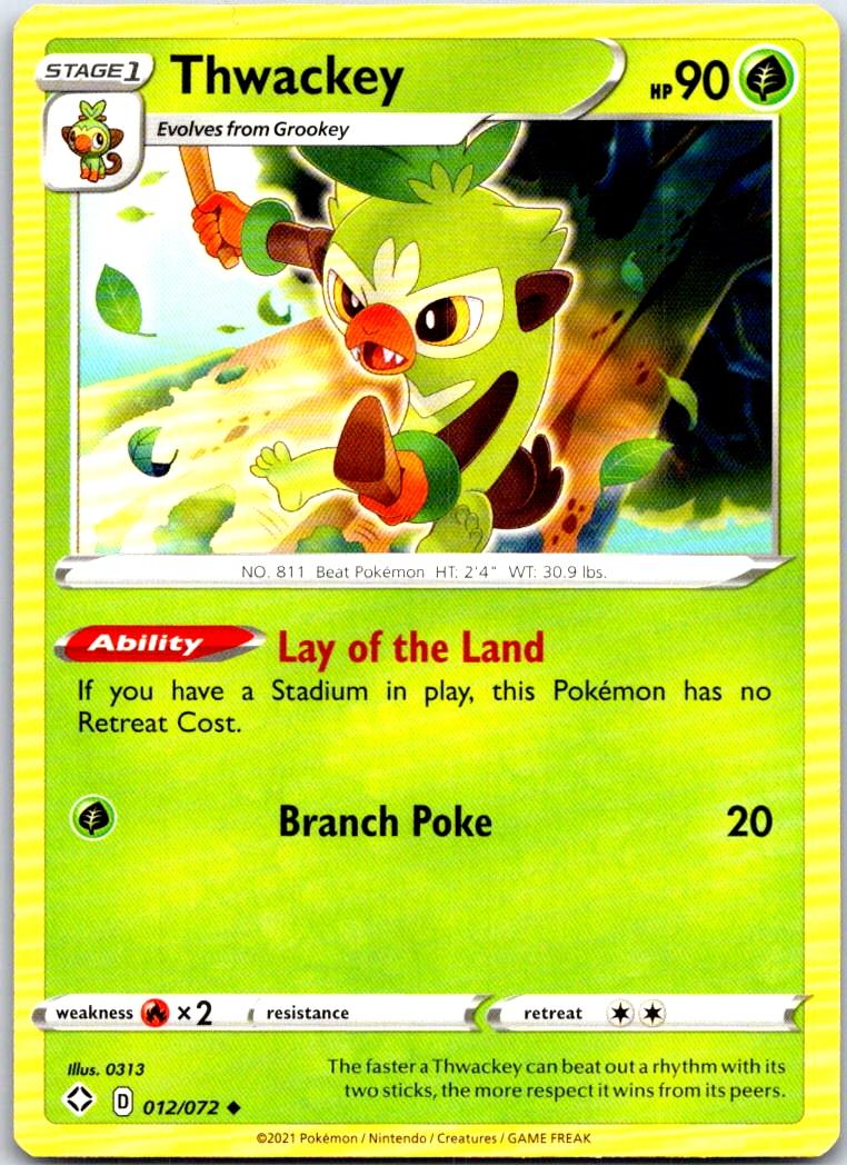 Thwackey - 012/072 - - SHINING FATES - Pokemon - Uncommon | AB96-23
