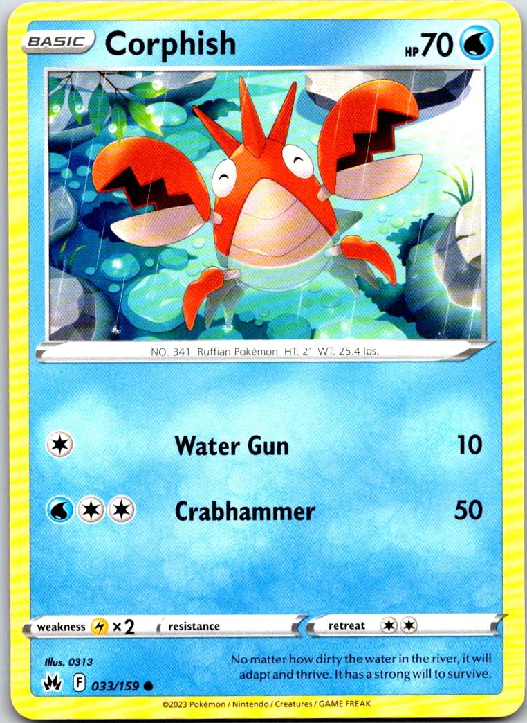 Corphish - 033/159 - - CROWN ZENITH - Pokemon - Common | AA101-4