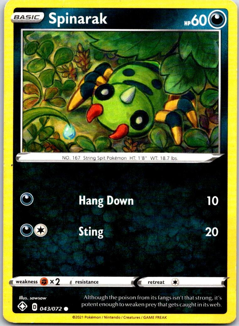 Spinarak - 043/072 - - SHINING FATES - Pokemon - Common | AB11-39