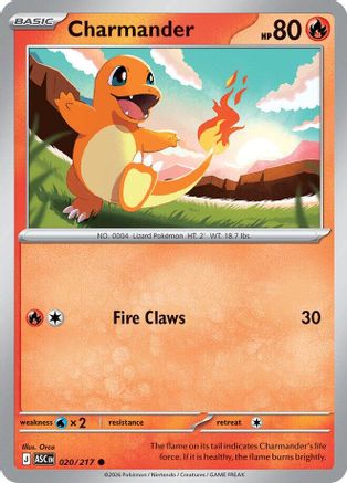 Charmander - 020/217 - - ASCENDED HEROES - Pokemon - Common | AA10-38