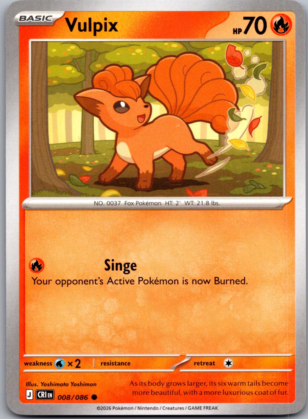 Vulpix - 008/086 - - CHAOS RISING - Pokemon - Common | AA78-43