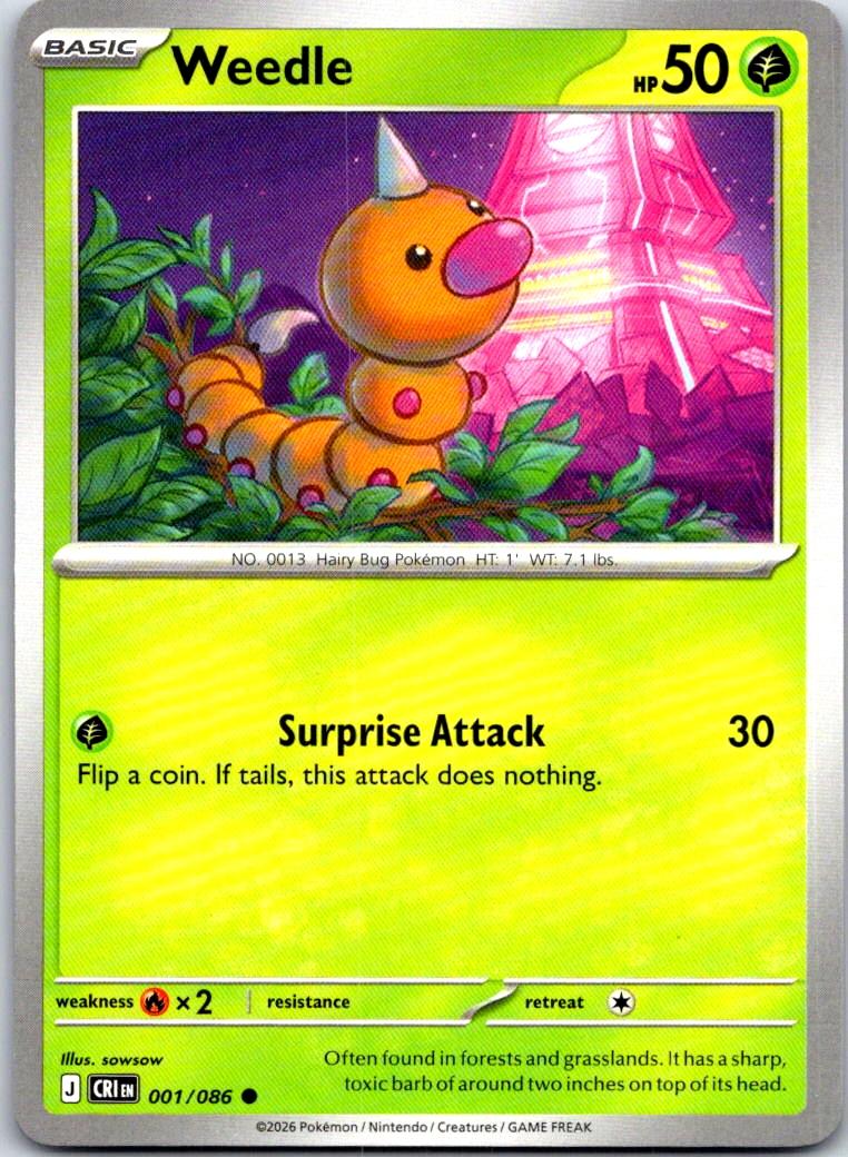 Weedle - 001/086 - - CHAOS RISING - Pokemon - Common | AA110-21