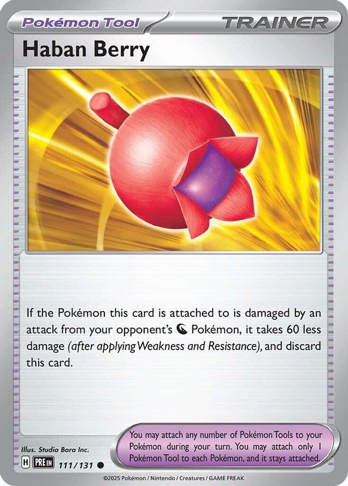 Haban Berry - 111/131 - - PRISMATIC EVOLUTIONS - Pokemon - Common | AA60-49