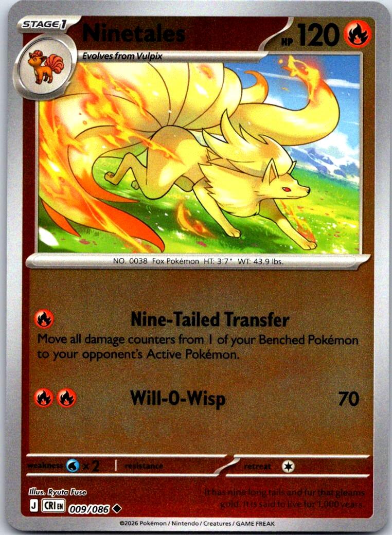 Ninetales - 009/086 - Reverse Holo - CHAOS RISING - Pokemon - | AA131-11