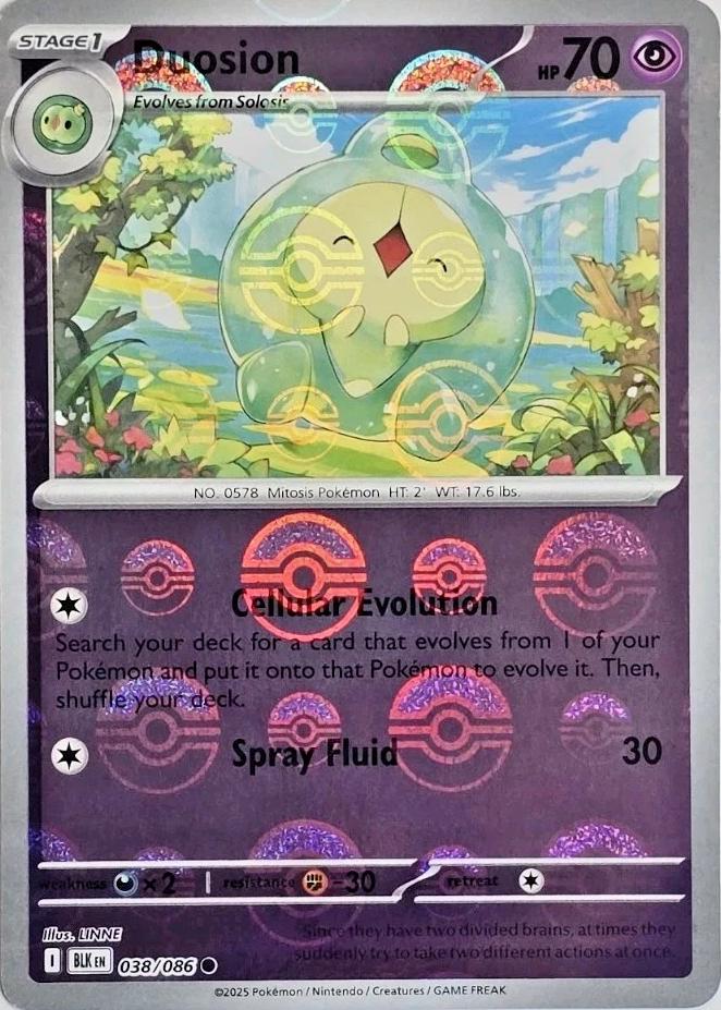 Duosion (Poke Ball Pattern) - 038/086 - Holo - BLACK BOLT - Pokemon - | AA80-43