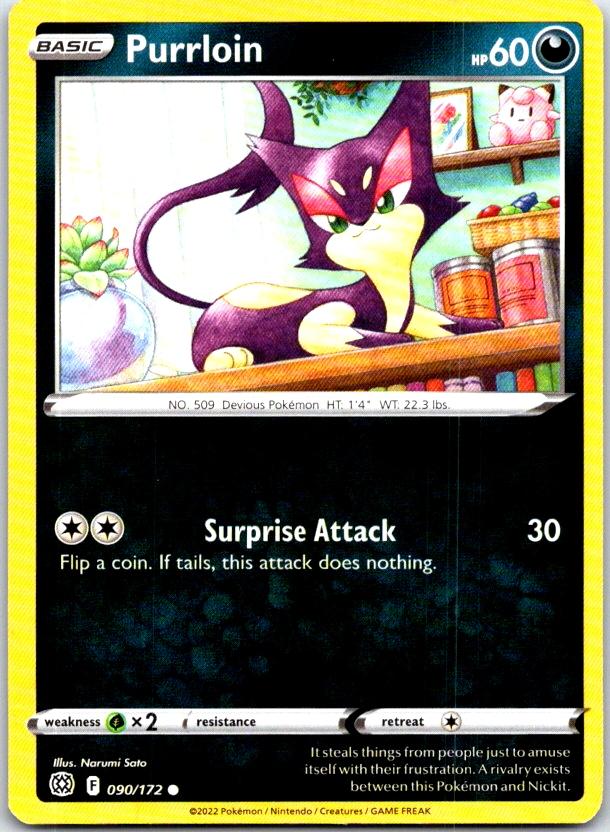 Purrloin - 090/172 - - BRILLIANT STARS - Pokemon - Common | AC02-43
