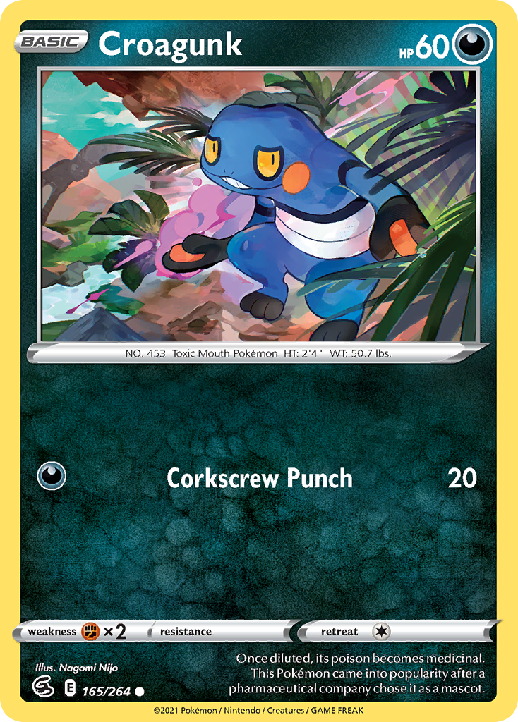 Croagunk - 165/264 - Reverse Holo - FUSION STRIKE - Pokemon - Common | AA116-19