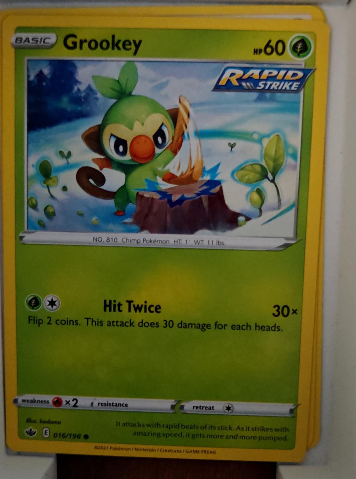 Grookey - 016/198 - - CHILLING REIGN - Pokemon - Common | AA58-3