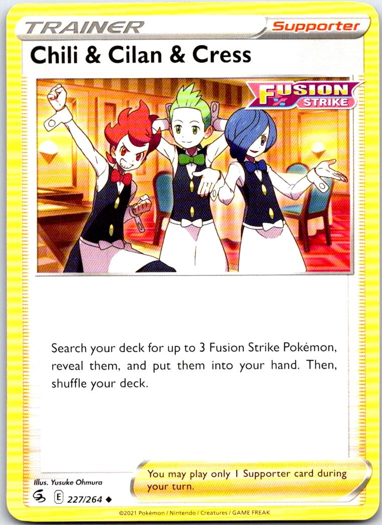 Chili & Cilan & Cress - 227/264 - - FUSION STRIKE - Pokemon - Uncommon | AB41-33
