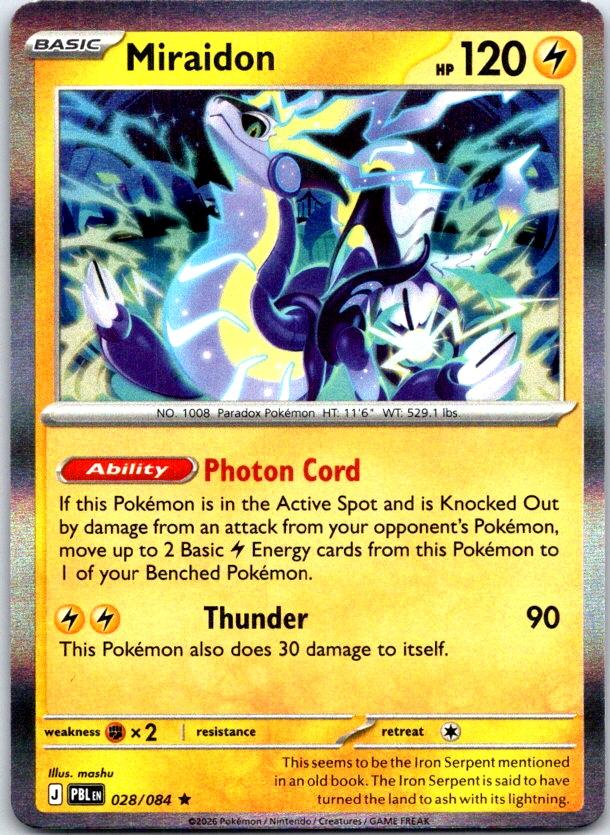 Miraidon - 028/084 - Holo - PITCH BLACK - Pokemon - Rare | AC01-24