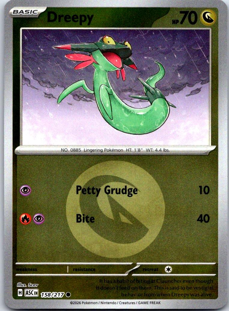 Dreepy (Energy Symbol Pattern) - 158/217 - Reverse Holo - ASCENDED HEROES - Pokemon - | AA131-33