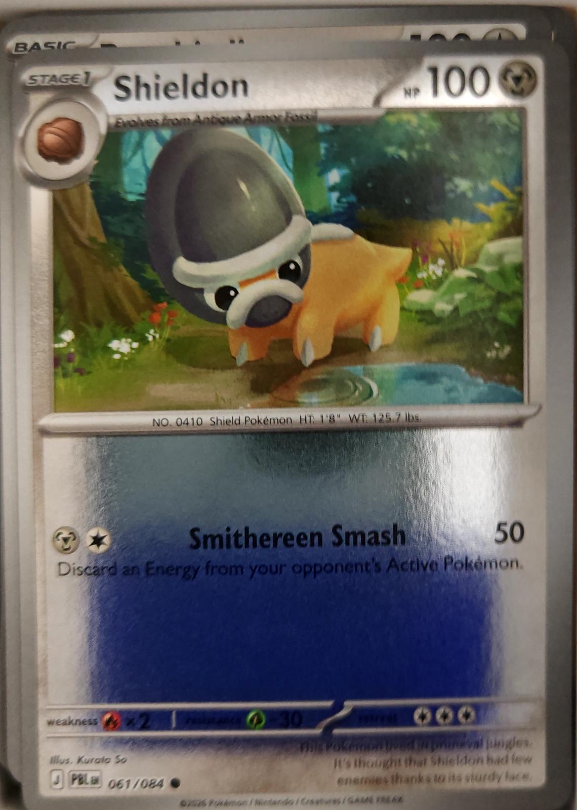 Shieldon - 061/084 - Reverse Holo - PITCH BLACK - Pokemon - Common | AA26-58
