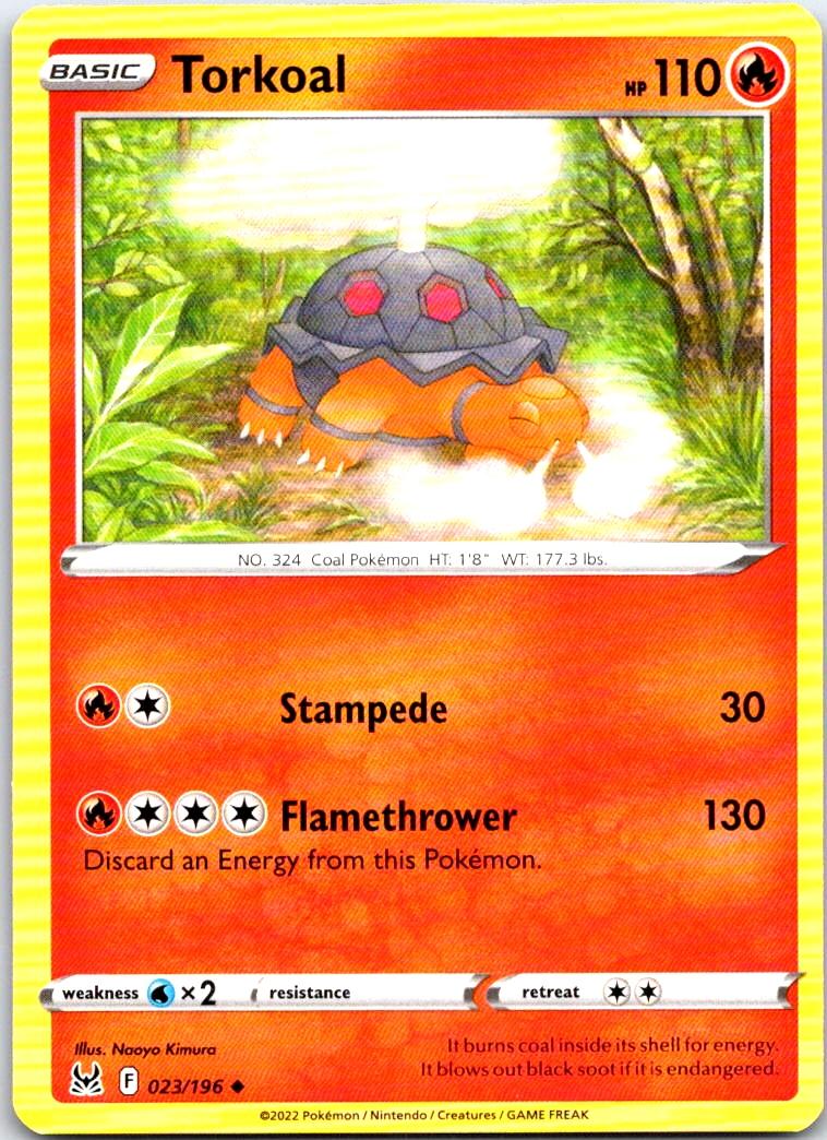 Torkoal - 023/196 - - LOST ORIGIN - Pokemon - Uncommon | AB49-6