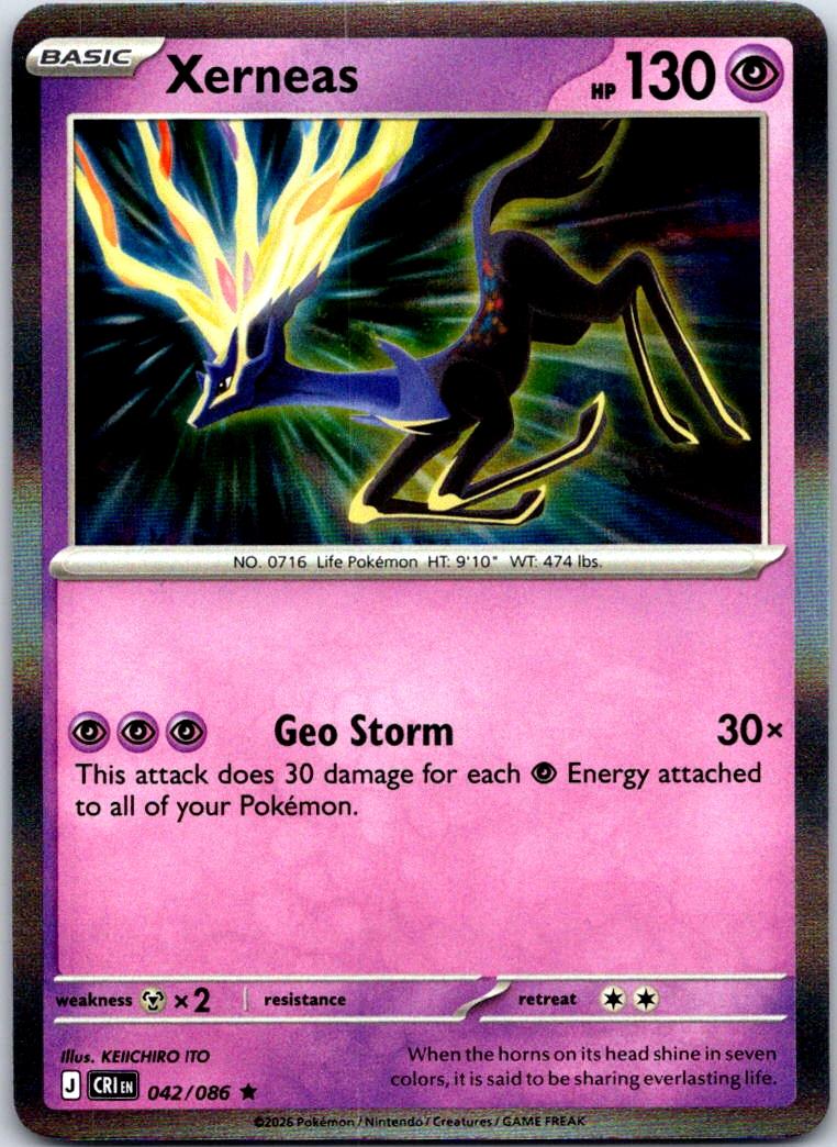 Xerneas - 042/086 - Holo - CHAOS RISING - Pokemon - Rare | AB06-14