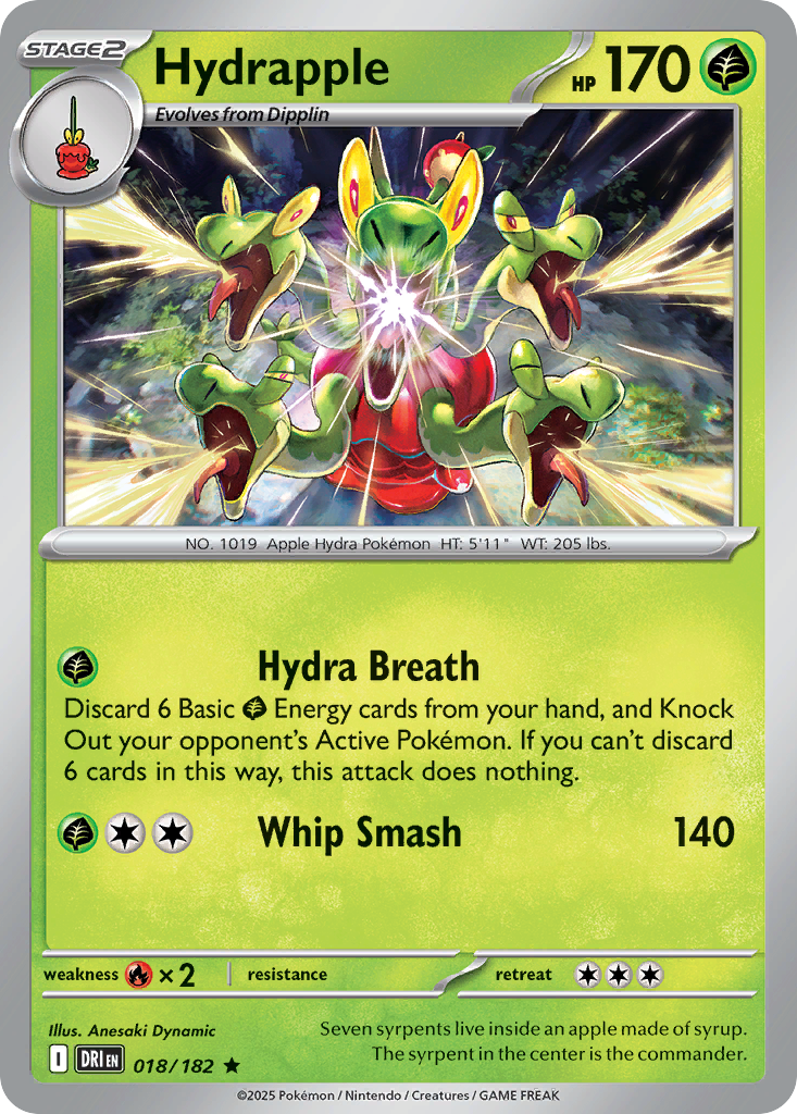 Hydrapple - 018/182 - Holo - DESTINED RIVALS - Pokemon - Rare | AA13-11