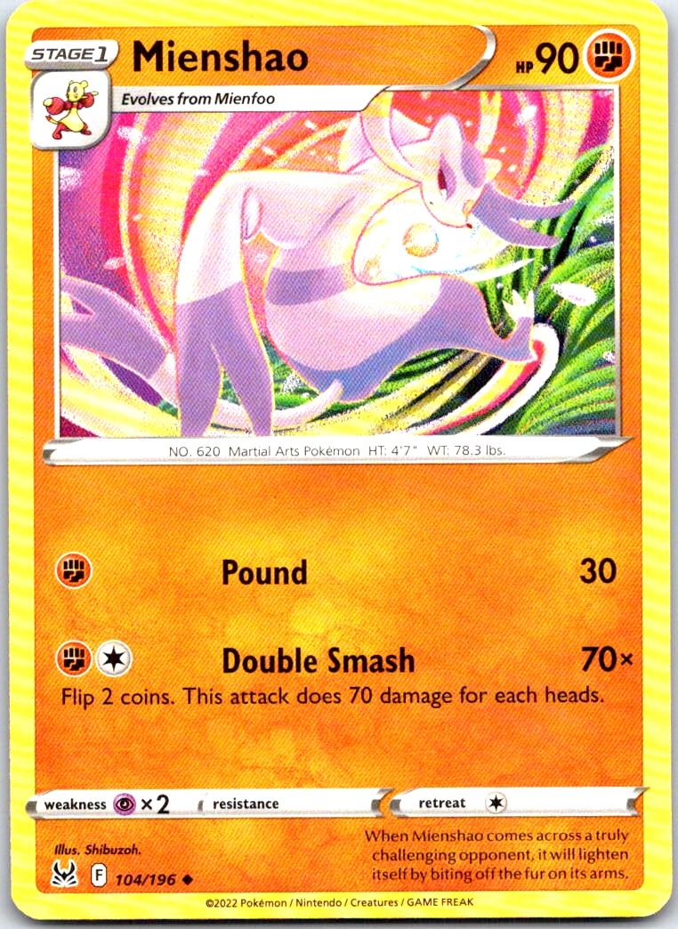 Mienshao - 104/196 - - LOST ORIGIN - Pokemon - Uncommon | AB28-49