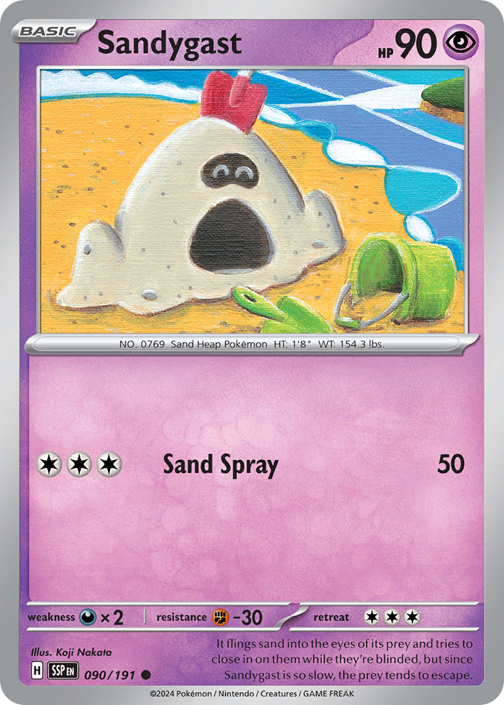 Sandygast - 090/191 - - SURGING SPARKS - Pokemon - Common | AA46-50