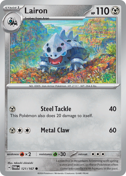 Lairon - 121/167 - - TWILIGHT MASQUERADE - Pokemon - Common | AA76-5