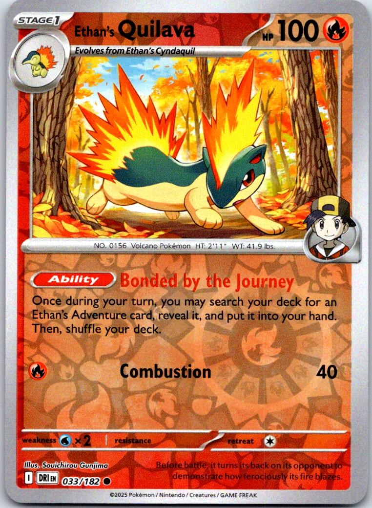 Ethan's Quilava - 033/182 - Reverse Holo - DESTINED RIVALS - Pokemon - | AB02-18