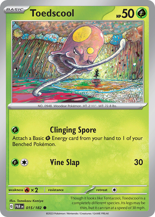 Toedscool - 015/182 - Reverse Holo - PARADOX RIFT - Pokemon - Common | AA49-13