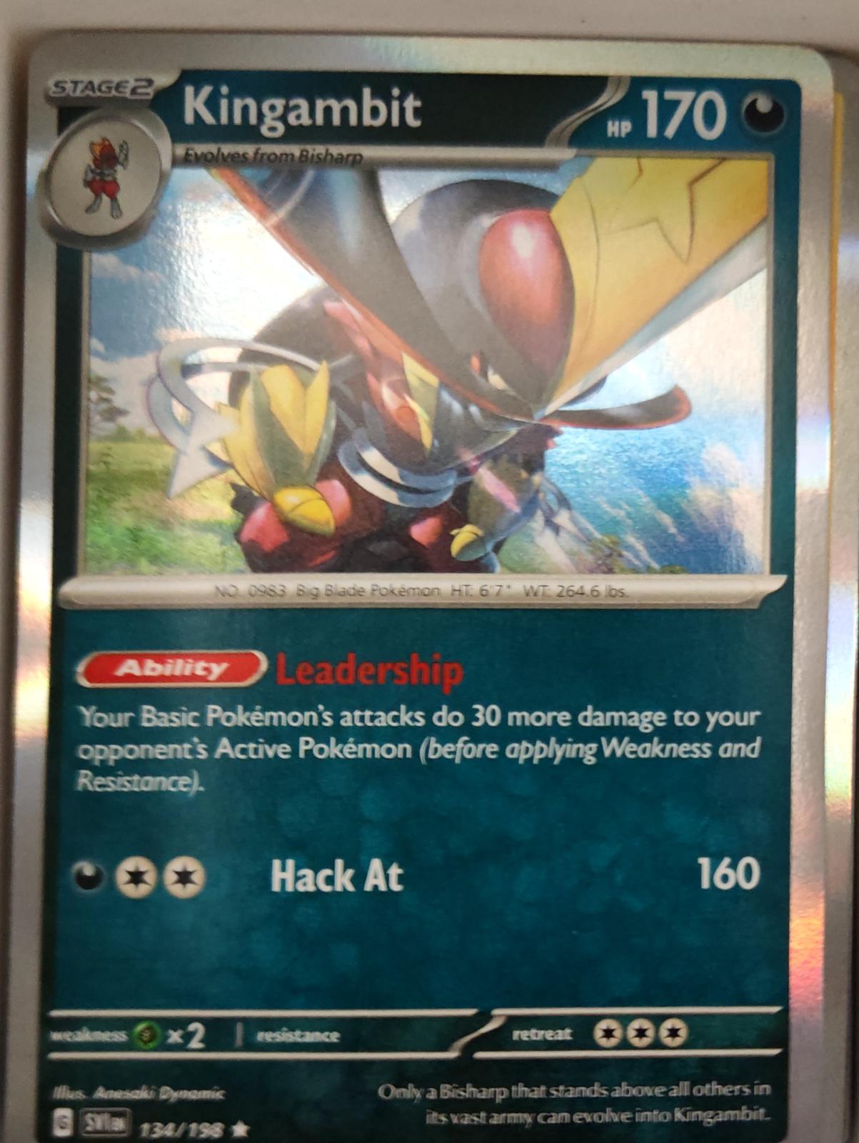 Kingambit - 134/198 - Holo - SCARLET & VIOLET - Pokemon - Rare | AA13-49