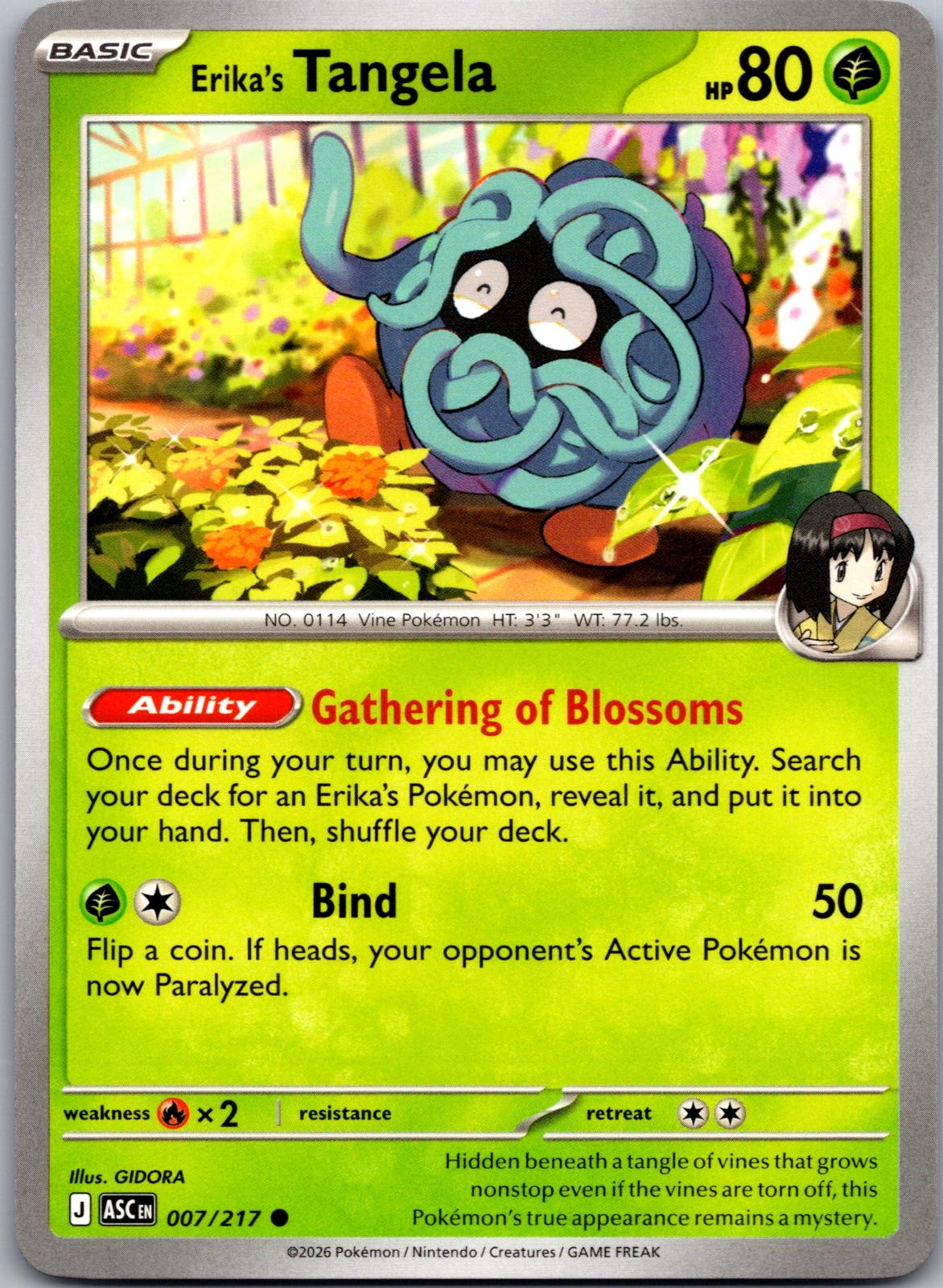 Erika's Tangela - 007/217 - - ASCENDED HEROES - Pokemon - Common | AA78-3
