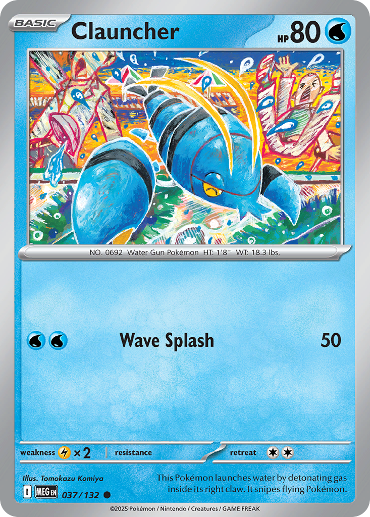 Clauncher - 037/132 - Reverse Holo - MEGA EVOLUTION - Pokemon - Common | AA56-49