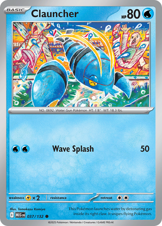 Clauncher - 037/132 - Reverse Holo - MEGA EVOLUTION - Pokemon - Common | AA56-49