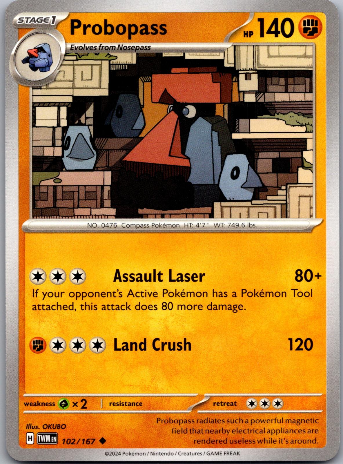Probopass - 102/167 - - TWILIGHT MASQUERADE - Pokemon - Uncommon | AA86-15