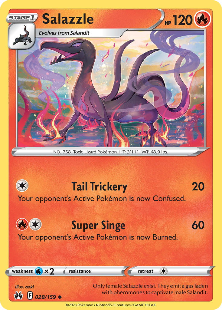Salazzle - 028/159 - - CROWN ZENITH - Pokemon - Uncommon | AA92-16