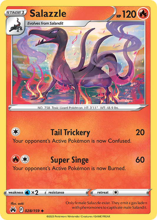 Salazzle - 028/159 - - CROWN ZENITH - Pokemon - Uncommon | AA92-27