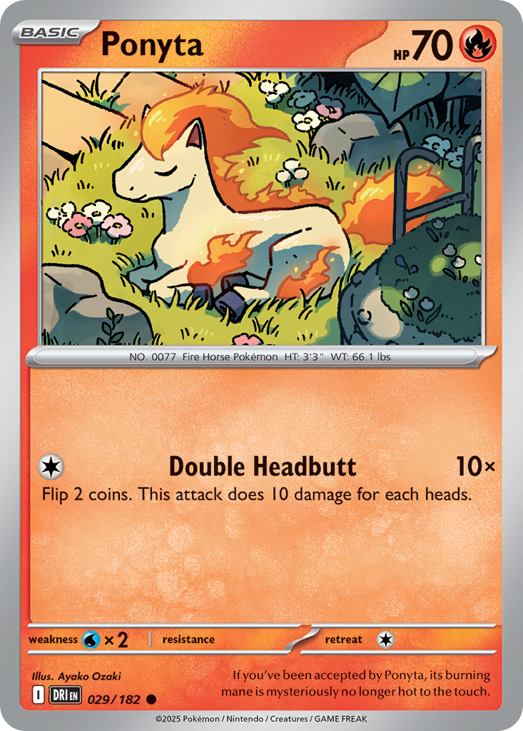 Ponyta - 029/182 - Reverse Holo - DESTINED RIVALS - Pokemon - Common | AA19-23