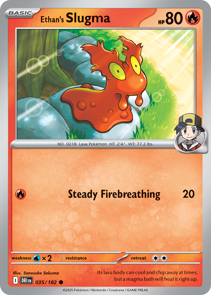 Ethan's Slugma - 035/182 - Reverse Holo - DESTINED RIVALS - Pokemon - | AA20-36