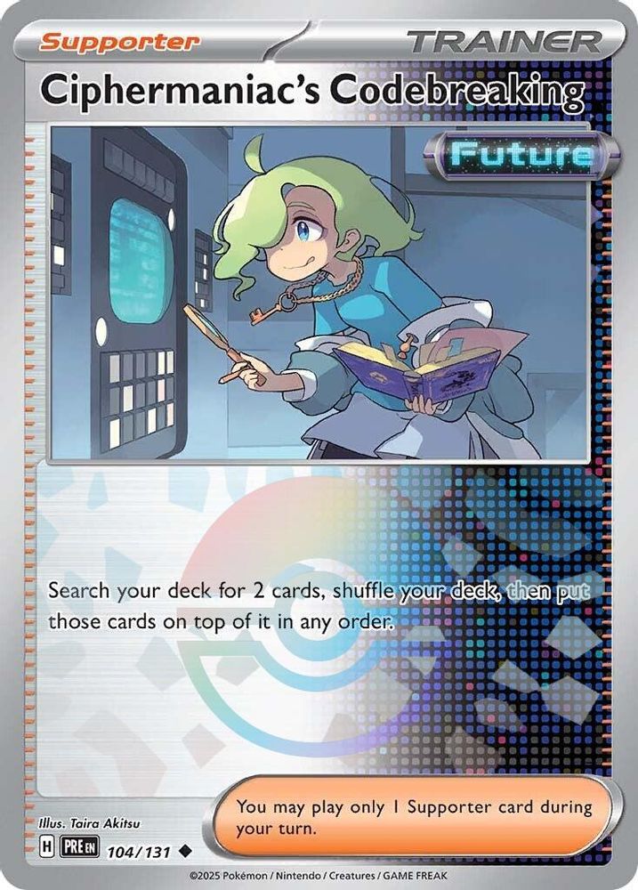 Ciphermaniac's Codebreaking (Poke Ball Pattern) - 104/131 - Holo - PRISMATIC EVOLUTIONS - Pokemon - | AA29-3