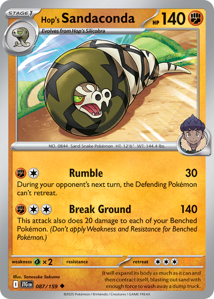 Hop's Sandaconda - 087/159 - - JOURNEY TOGETHER - Pokemon - Uncommon | AA09-78