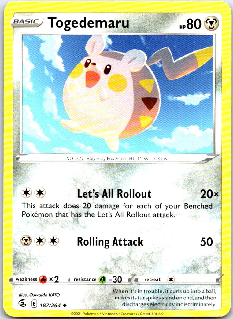 Togedemaru - 187/264 - - FUSION STRIKE - Pokemon - Uncommon | AB34-48
