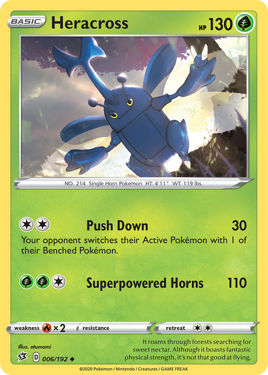 Heracross - 006/192 - - REBEL CLASH - Pokemon - Uncommon | AA66-46