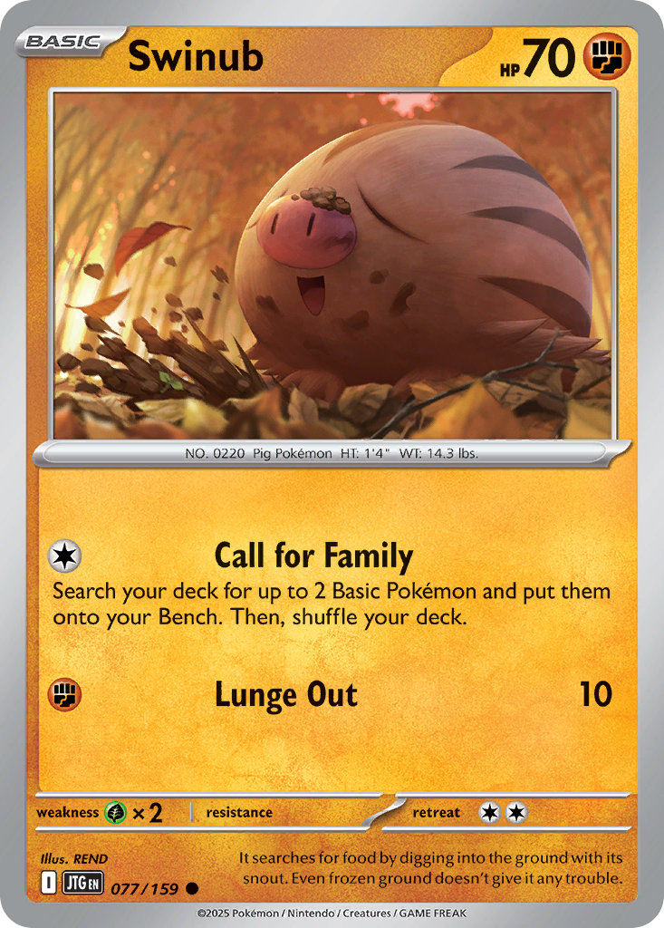 Swinub - 077/159 - - JOURNEY TOGETHER - Pokemon - Common | AA07-79