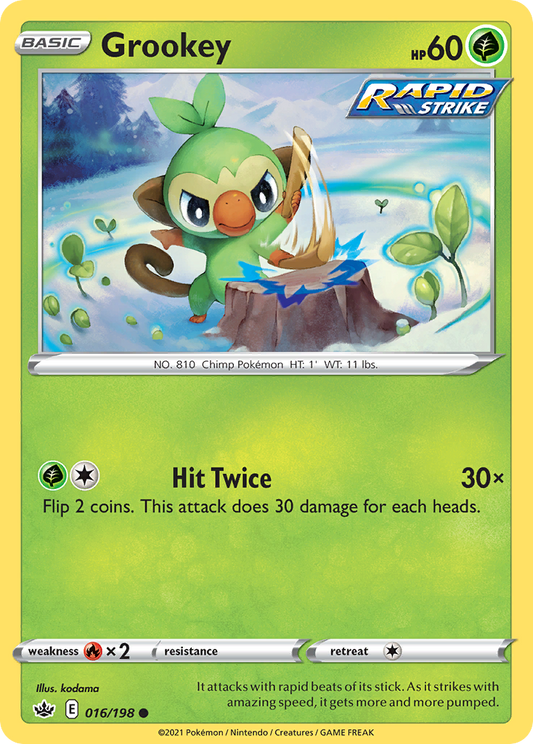 Grookey - 016/198 - - CHILLING REIGN - Pokemon - Common | AA57-18