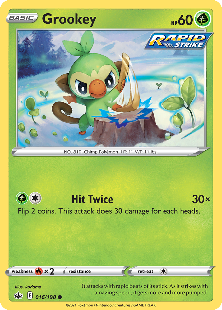 Grookey - 016/198 - - CHILLING REIGN - Pokemon - Common | AA57-9