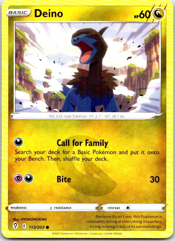 Deino - 113/203 - - EVOLVING SKIES - Pokemon - Common | AC08-44