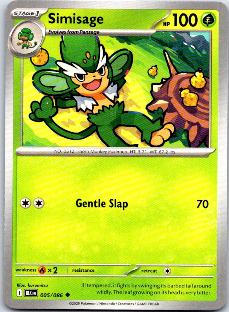 Simisage - 005/086 - - BLACK BOLT - Pokemon - Uncommon | AA108-28