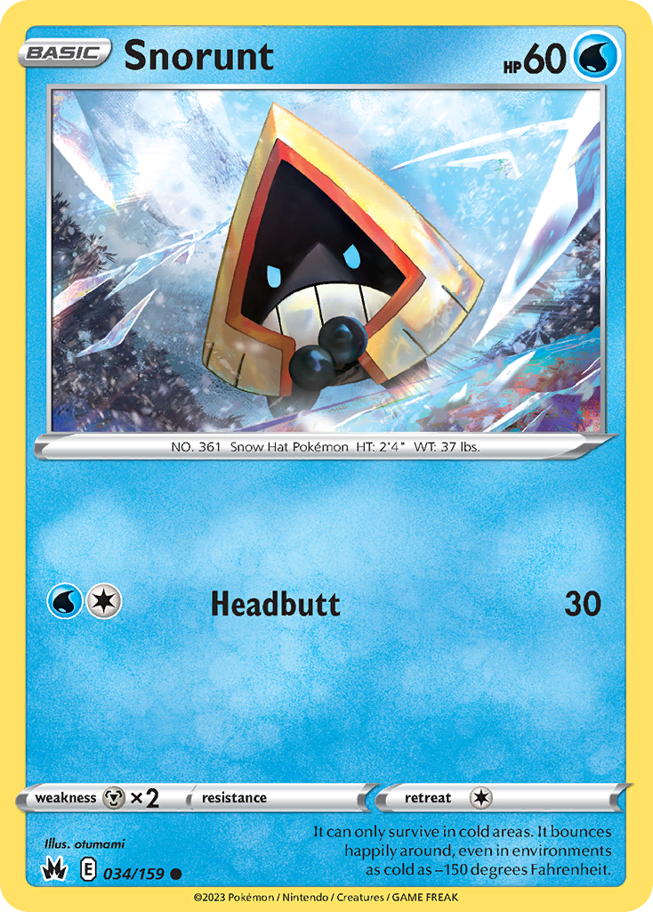 Snorunt - 034/159 - - CROWN ZENITH - Pokemon - Common | AA101-12