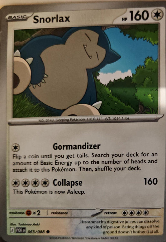 Snorlax - 063/088 - - PERFECT ORDER - Pokemon - Common | AA01-94