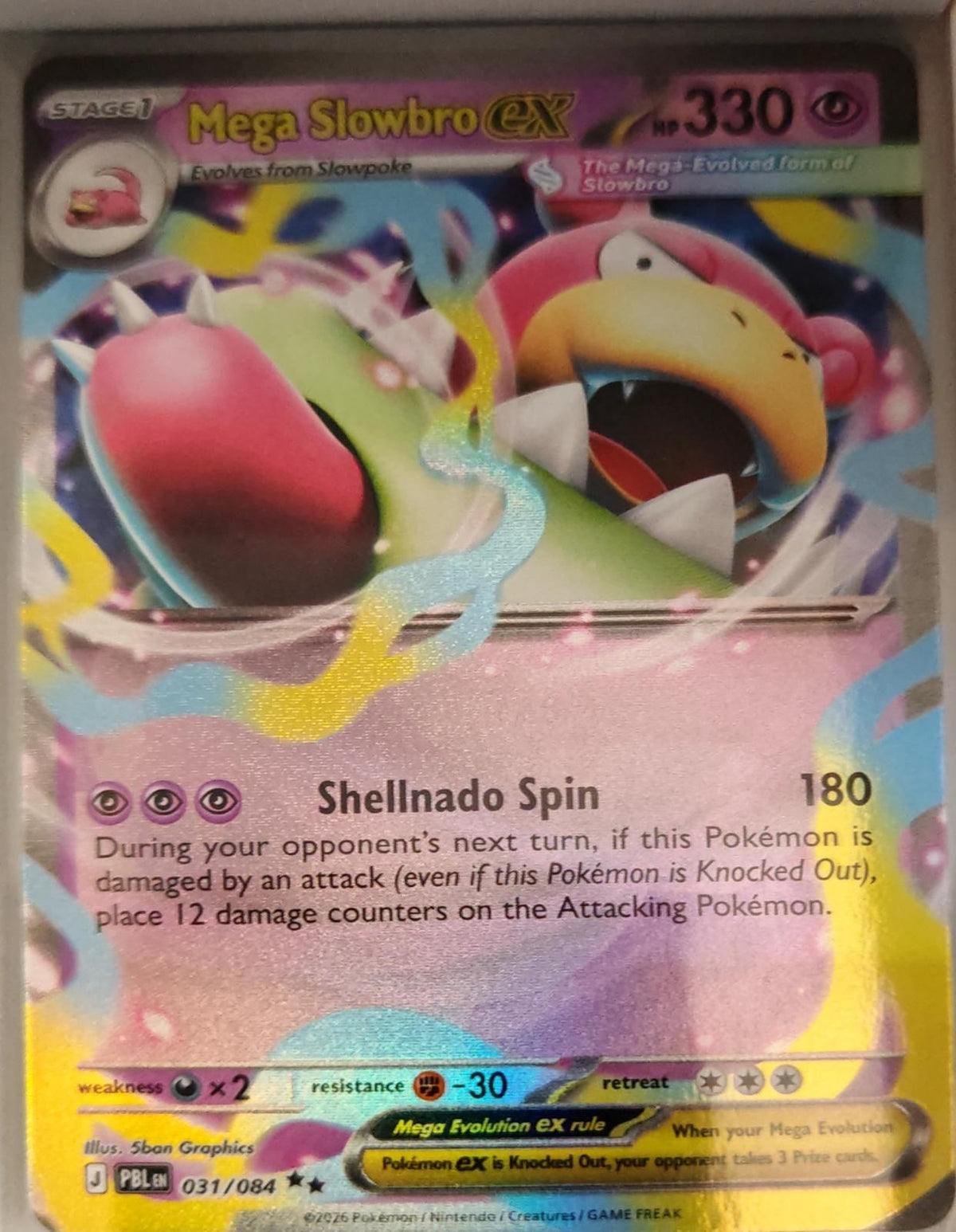Mega Slowbro ex - 031/084 - Holo - PITCH BLACK - Pokemon - Double Rare | AA37-21