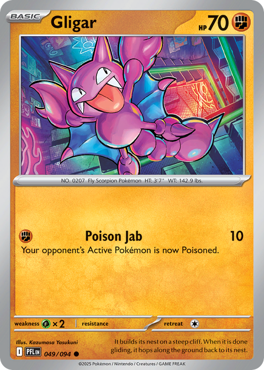 Gligar - 049/094 - Reverse Holo - PHANTASMAL FLAMES - Pokemon - Common | AA62-30