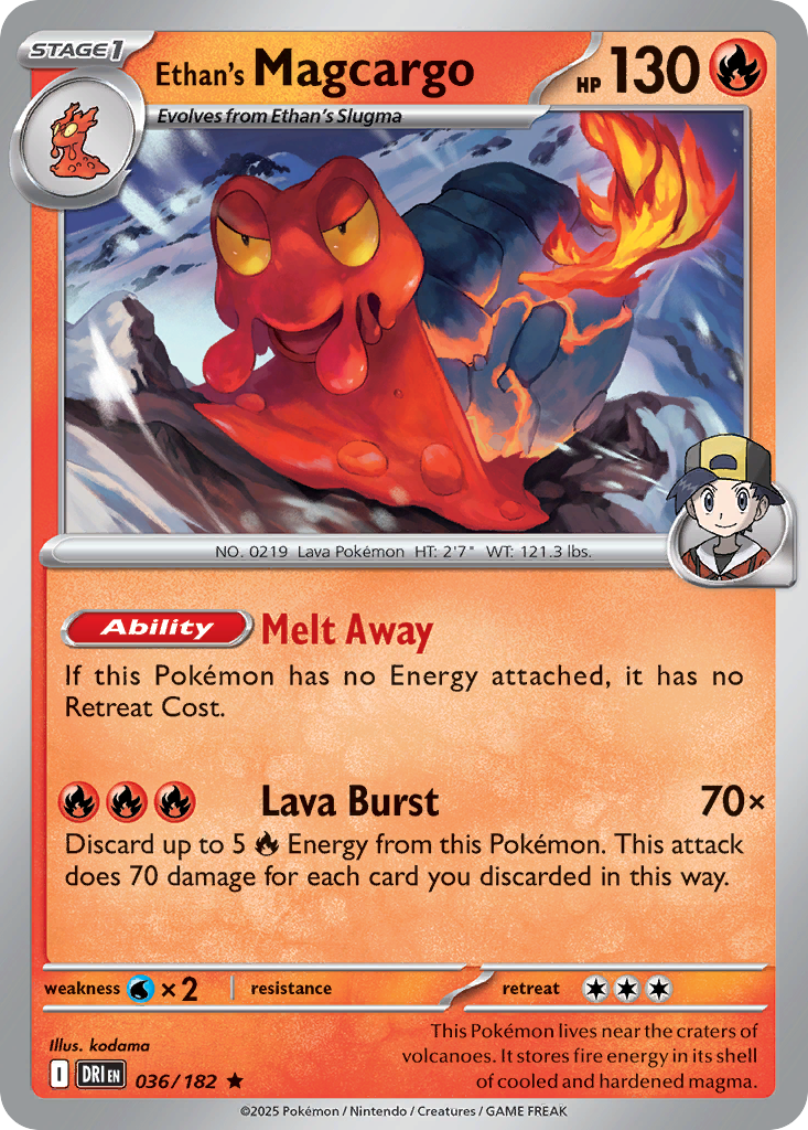 Ethan's Magcargo - 036/182 - Holo - DESTINED RIVALS - Pokemon - Rare | AA13-36