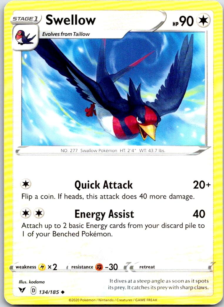 Swellow - 134/185 - - VIVID VOLTAGE - Pokemon - Uncommon | AB11-4