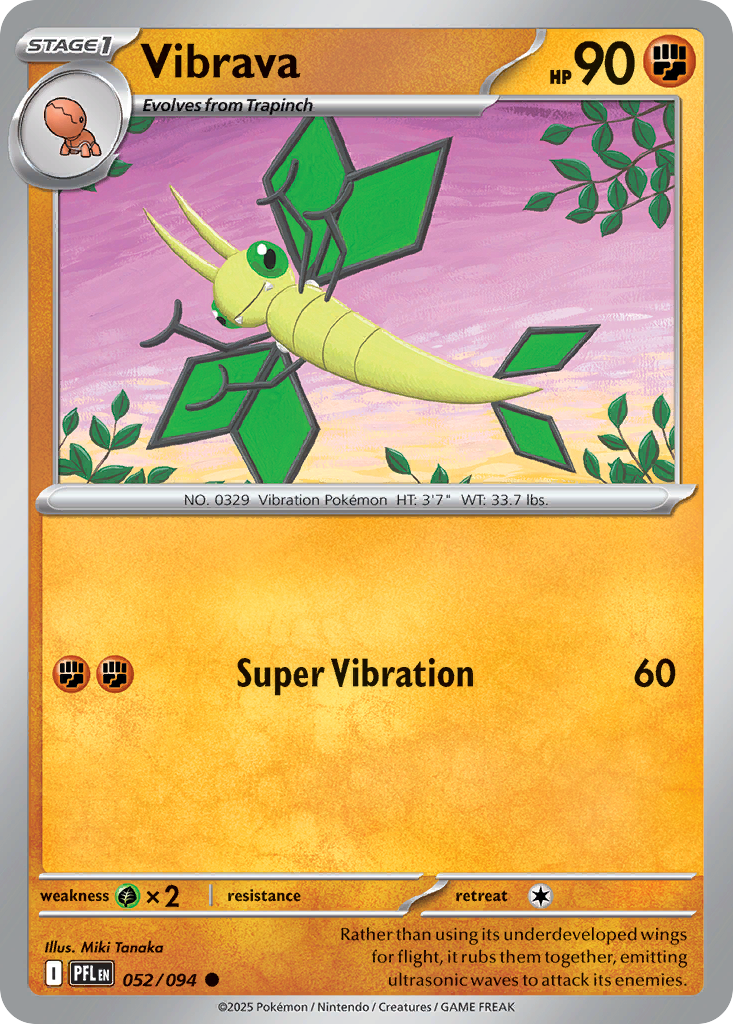 Vibrava - 052/094 - - PHANTASMAL FLAMES - Pokemon - Common | AA07-15